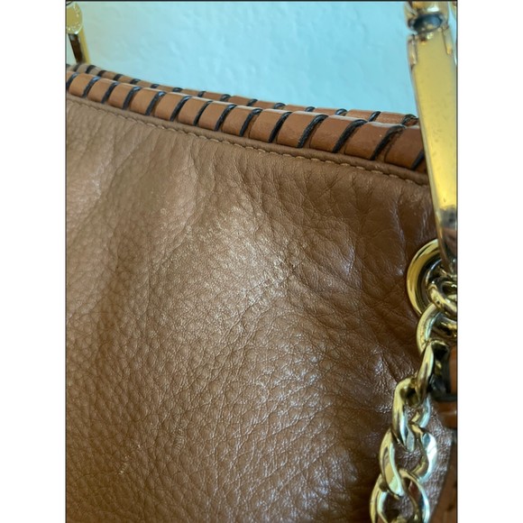 Michael Kors Brown Leather Braided Handle with Tassels Bag - Picture 11 of 16